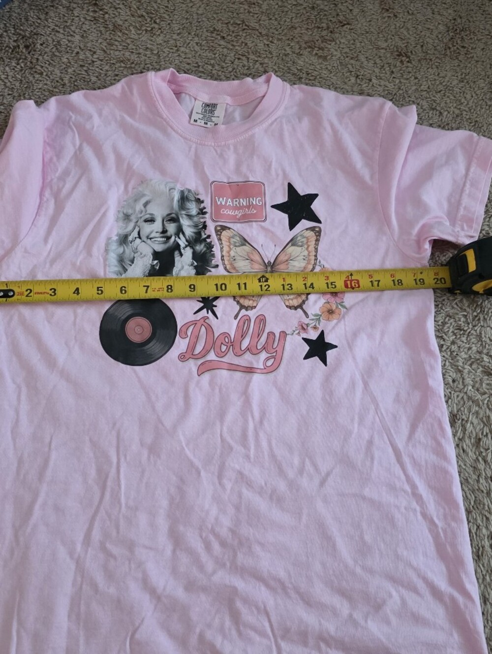 Comfort Colors Dolly Parton Graphic Tshirt Pink Unisex M Cotton Western Cowgirl - Picture 5 of 5